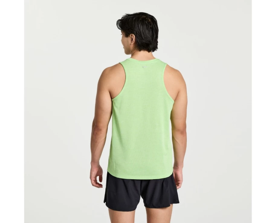 Saucony Men's Invader Heather Graphic Stopwatch Performance Singlet