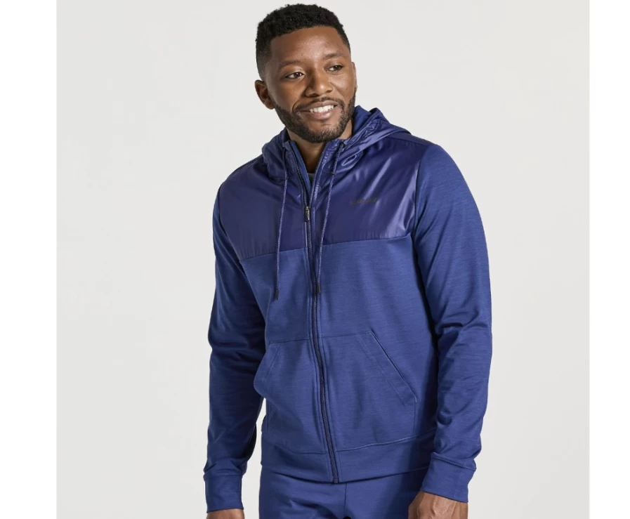 Saucony Men's Solstice Zip Hoody - Sodalite Heather Pullover Jacket