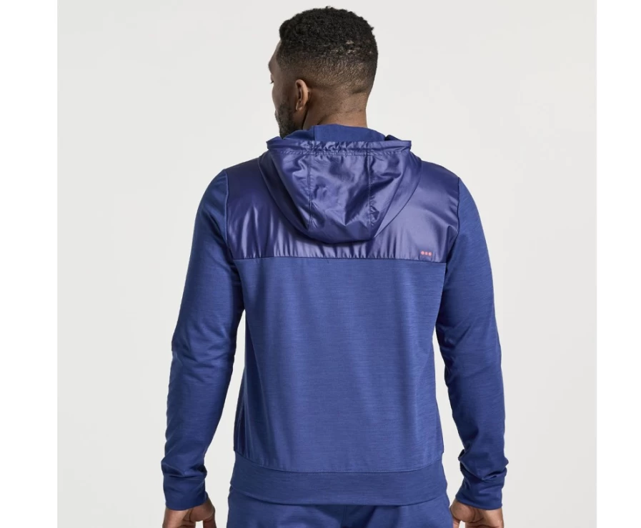 Saucony Men's Solstice Zip Hoody - Sodalite Heather Pullover Jacket
