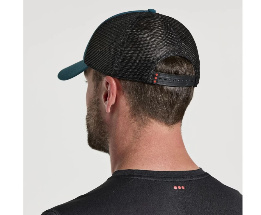 Saucony Unisex Foamie Trucker Hat - Lagoon Graphic Adjustable Snapback Cap