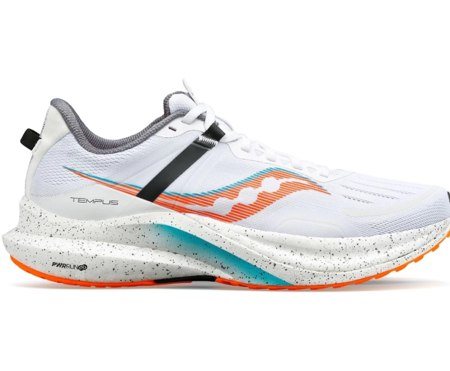 Saucony Men's Tempus Running Shoes in White – Lightweight & Responsive for Training