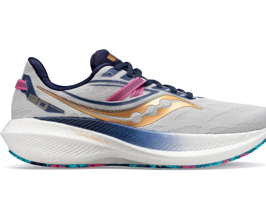 Saucony Women's Triumph 20 Wide Running Shoes in Prospect Glass