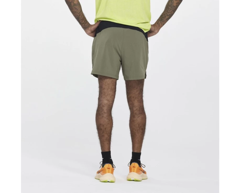 Saucony Men's Outpace 5" Running Shorts in Rockface Color for Lightweight Performance