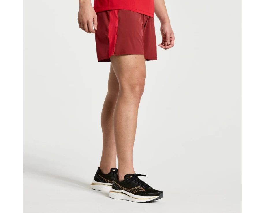 Saucony Men's Outpace 5" Running Shorts in Dahlia - Lightweight Performance Shorts for Men
