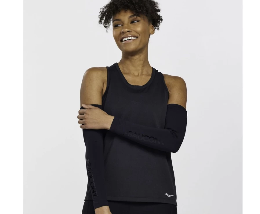 Saucony Women's Black Performance Stopwatch Singlet for Running & Training