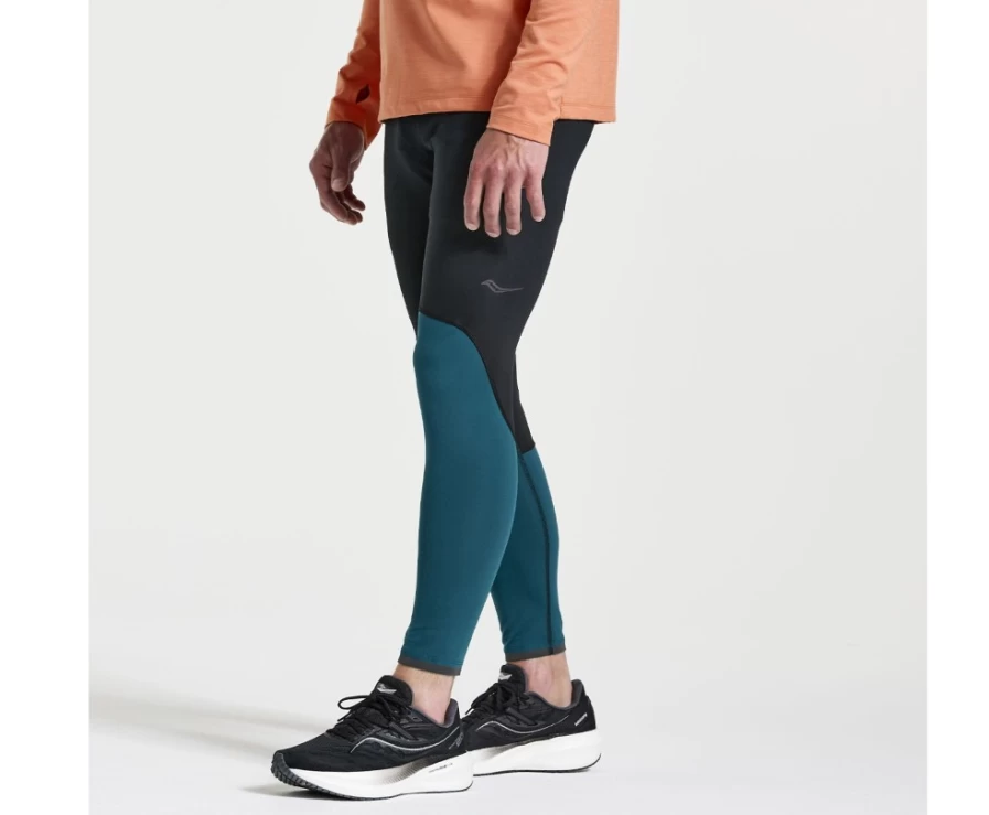 Saucony Men's Solstice Tight - Lagoon Color Running Tights for Men