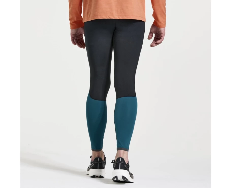 Saucony Men's Solstice Tight - Lagoon Color Running Tights for Men