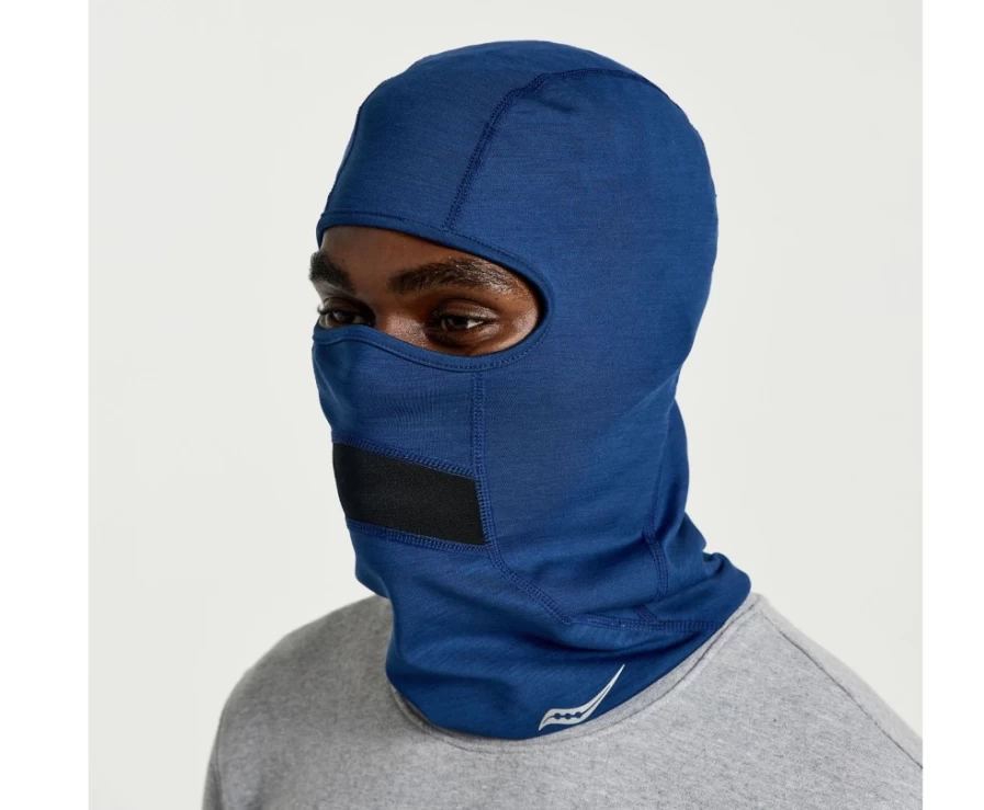 Saucony Women's Solstice Balaclava in Sodalite Heather - Lightweight Running Face Mask for Cold Weather