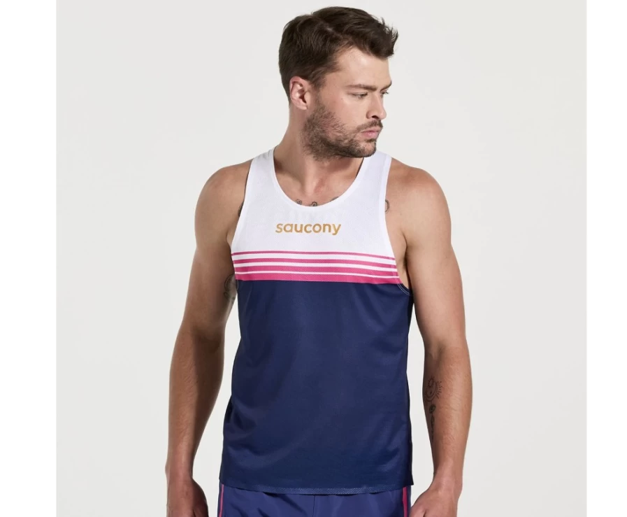 Saucony Men's Elite Singlet - Sodalite Blue Performance Running Top