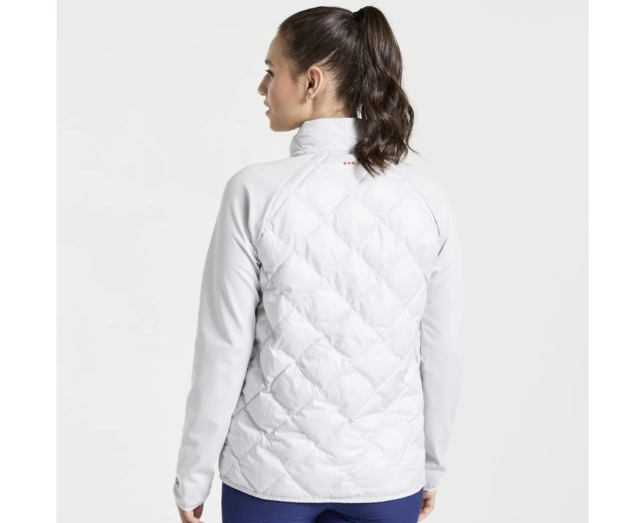 Saucony Women's Crystal Boulder Oysterpuff Jacket - Lightweight Water-Resistant Outdoor Coat