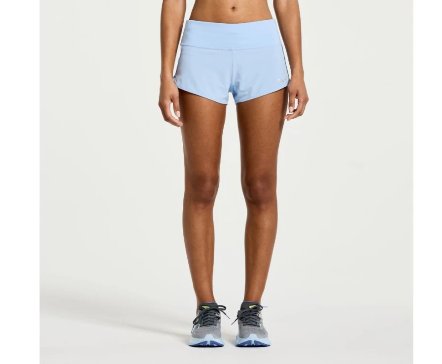 Saucony Women's Outpace 2.5" Split Short in Ether - Lightweight Running Shorts for Women