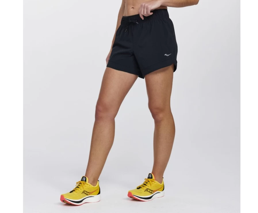 Saucony Women's Outpace 5" Running Shorts in Black - Lightweight & Breathable for Training