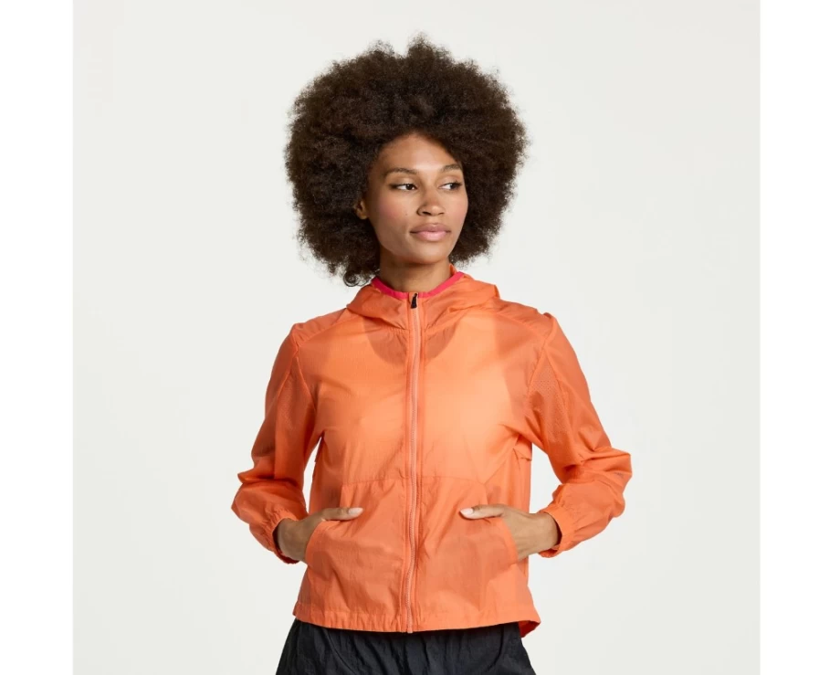 Saucony Women's Zenith Elevate Packable Jacket – Lightweight Water-Resistant Travel Coat