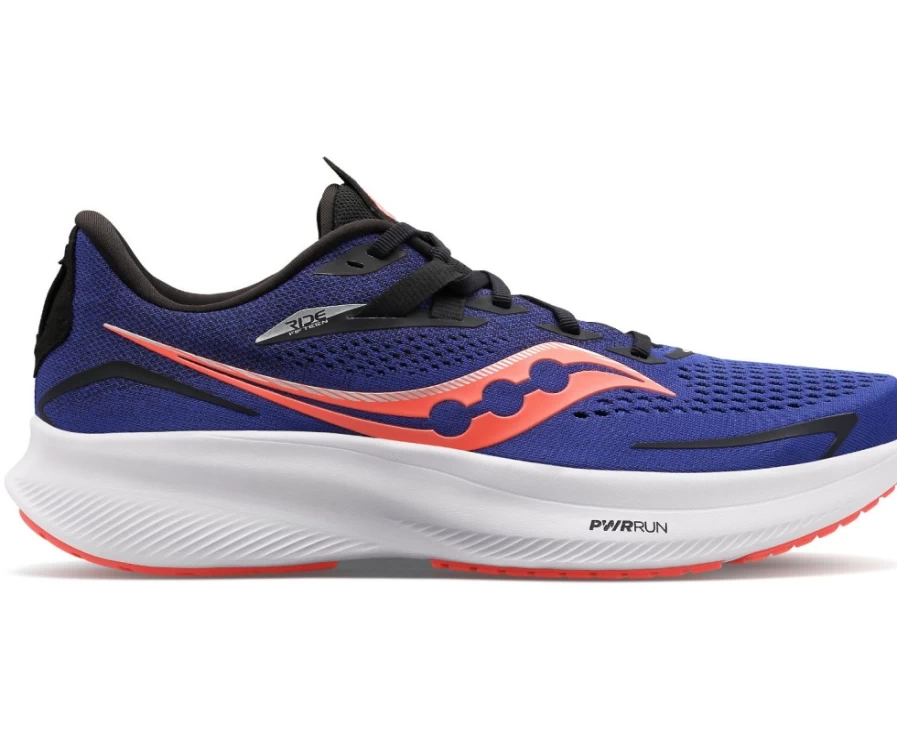 Saucony Men's Ride 15 Wide Running Shoes in Sapphire Blue
