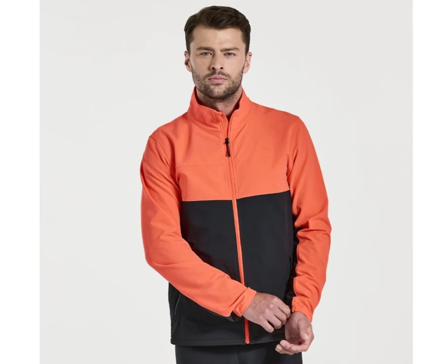 Saucony Men's Vizired Bluster Jacket - Lightweight Water-Resistant Windbreaker for Outdoor Activities