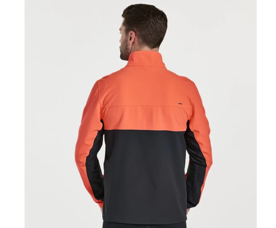 Saucony Men's Vizired Bluster Jacket - Lightweight Water-Resistant Windbreaker for Outdoor Activities