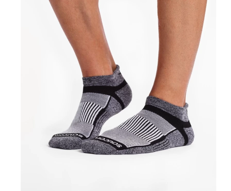 Saucony Inferno No Show Tab Socks 3-Pack - Black Unisex Athletic Socks