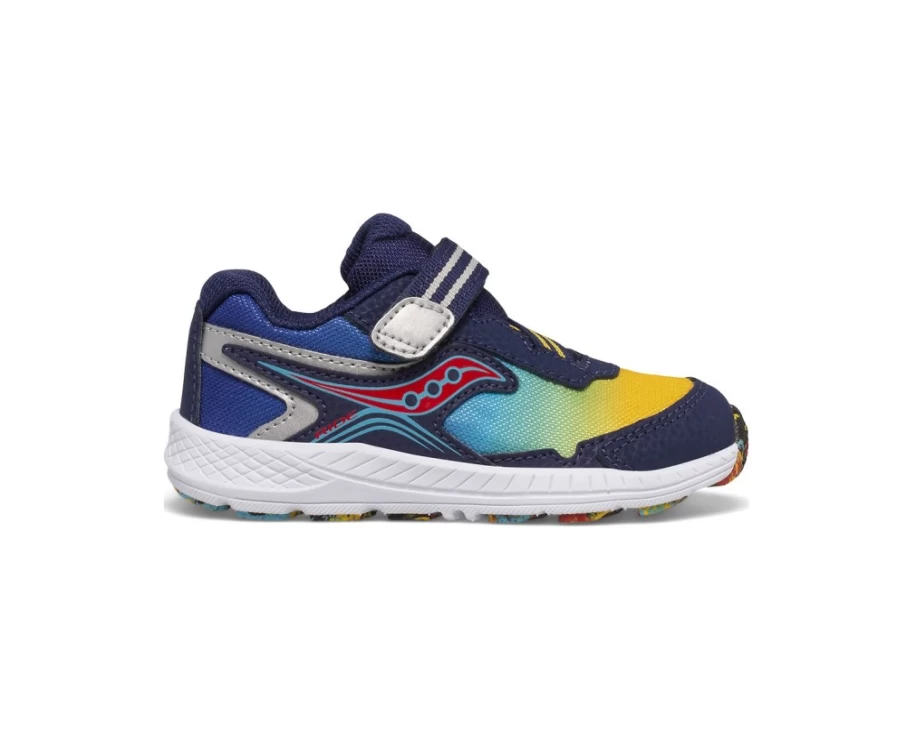 Saucony Kids' Ride 10 Jr Sneaker - Blue Running Shoes for Little Boys & Girls
