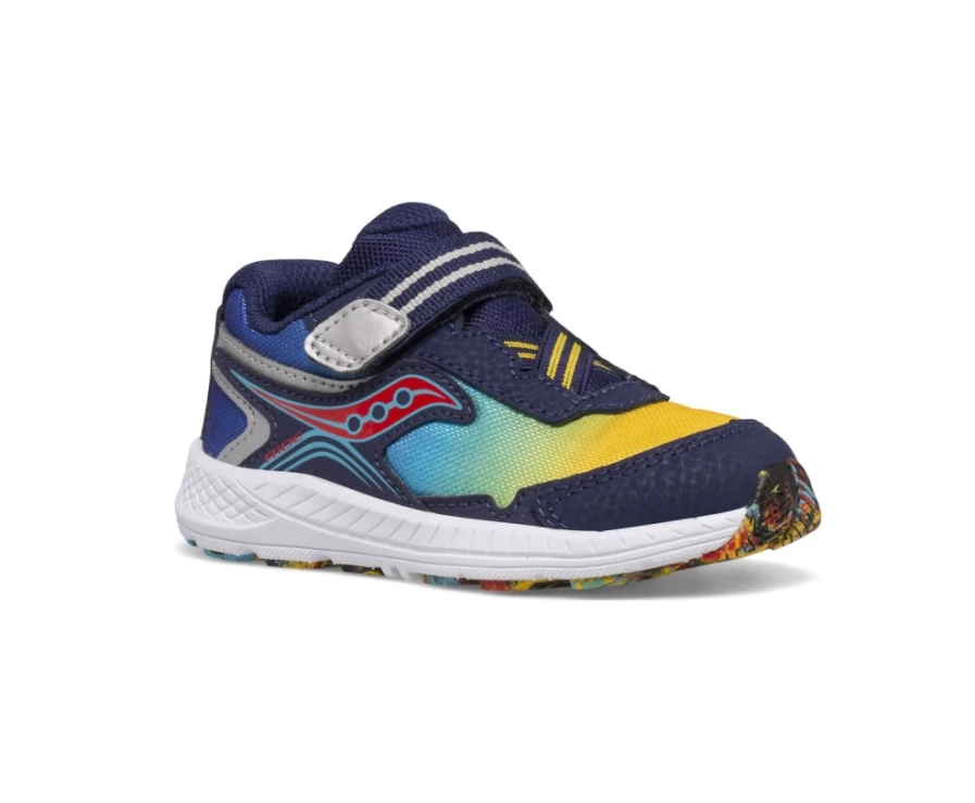 Saucony Kids' Ride 10 Jr Sneaker - Blue Running Shoes for Little Boys & Girls