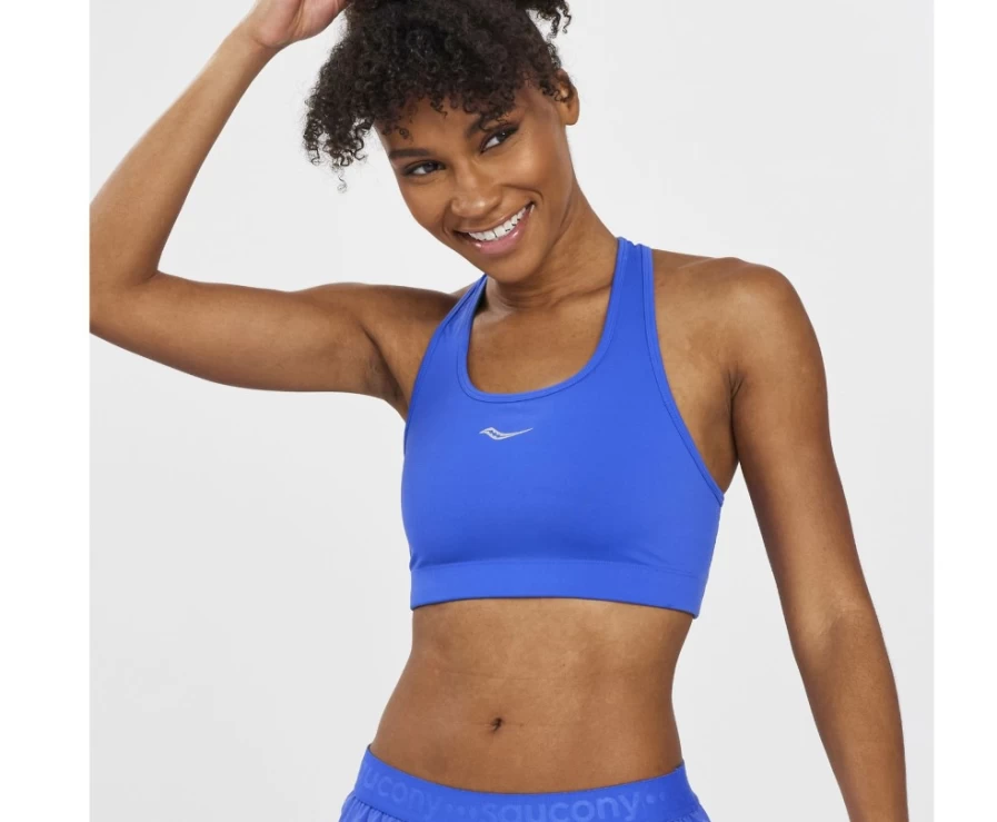 Saucony Women's Blue Raz Skyrocket Bra - High-Performance Sports Bra for Running & Active Wear