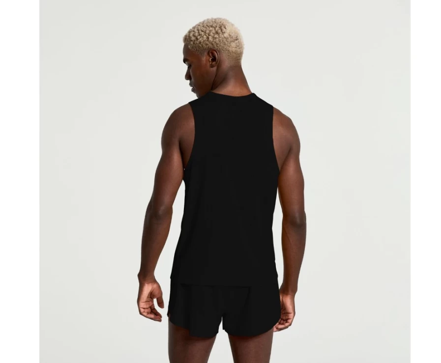 Saucony Men's Black Pinnacle Sleeveless Running Top