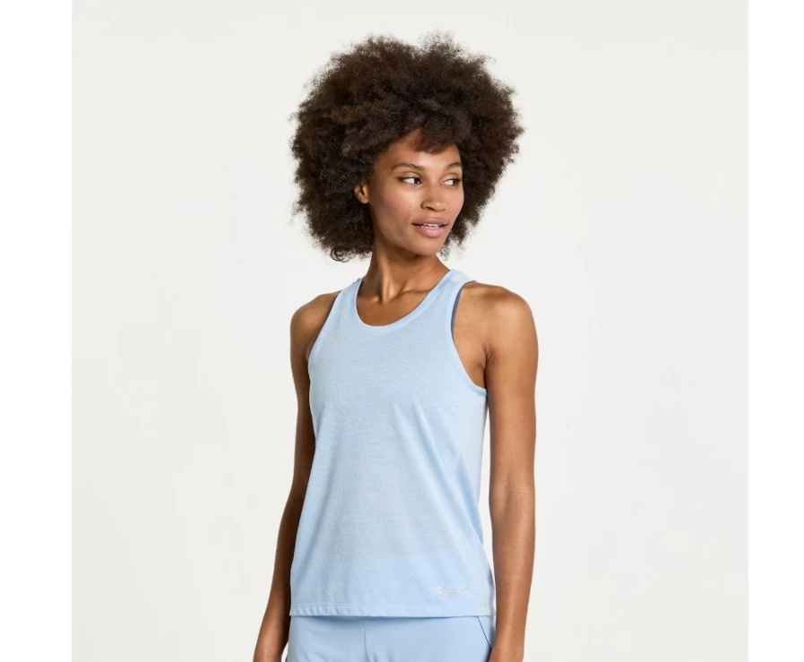 Saucony Women's Ether Heather Running Singlet with Stopwatch Feature