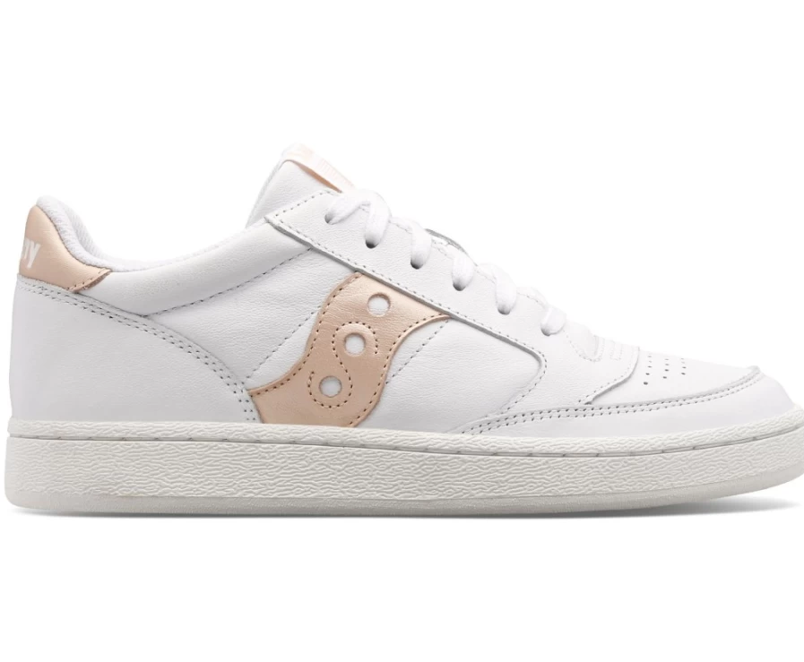 Saucony Women's Jazz Court Metallic Sneakers in White | Classic Athletic Shoes for Women