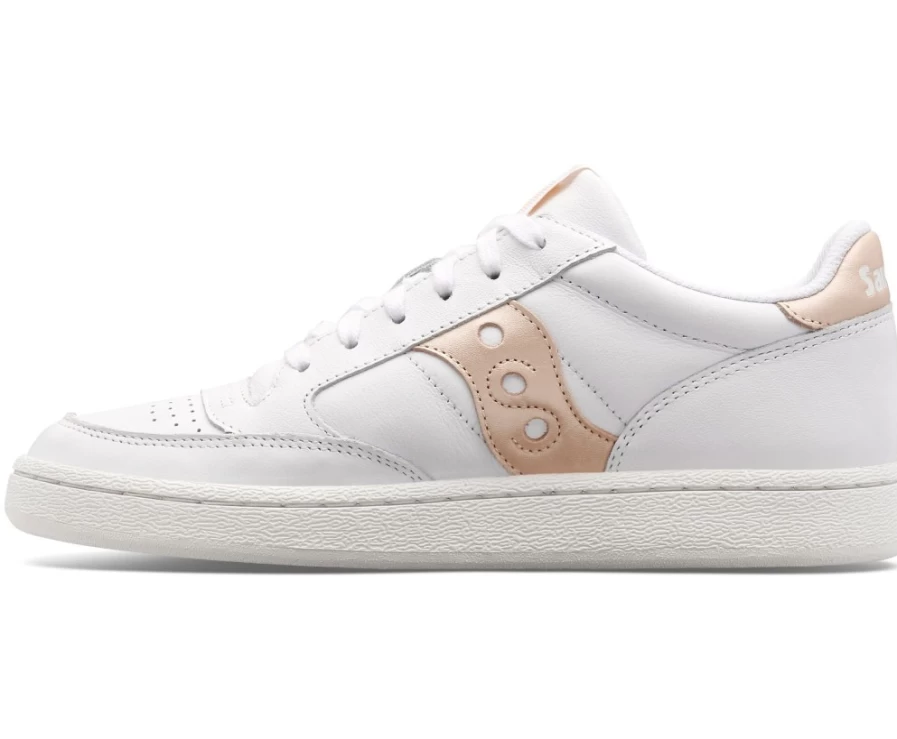 Saucony Women's Jazz Court Metallic Sneakers in White | Classic Athletic Shoes for Women
