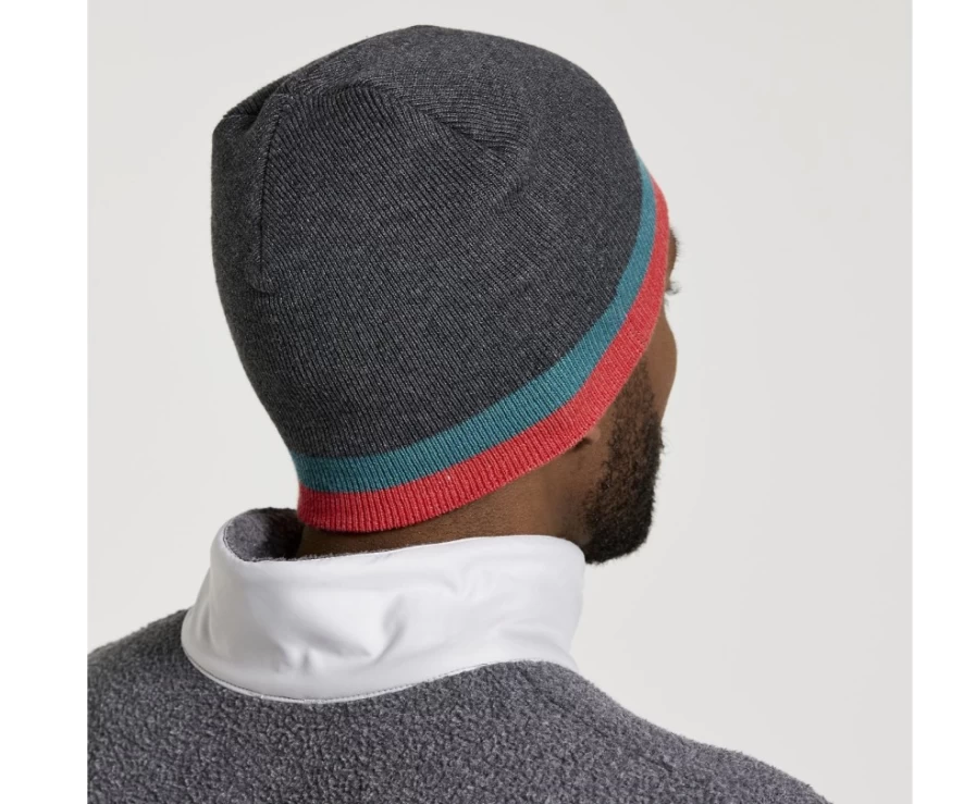 Saucony Unisex Rested Beanie in Black Heather - Warm & Stylish Winter Hat