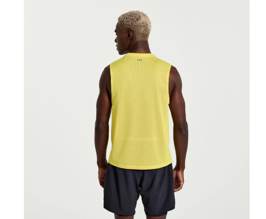Saucony Men's Elevate Sleeveless Running Top - Sulphur