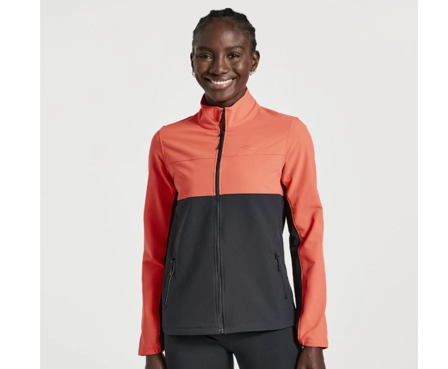 Saucony Women's Vizired Bluster Jacket - Lightweight Waterproof Windbreaker for Outdoor Activities
