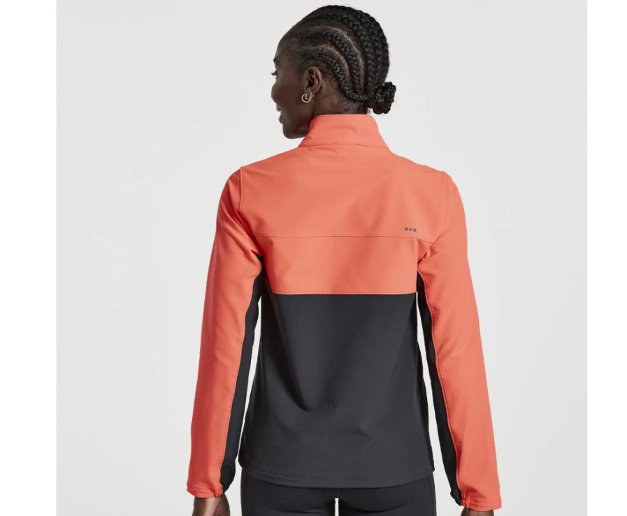 Saucony Women's Vizired Bluster Jacket - Lightweight Waterproof Windbreaker for Outdoor Activities