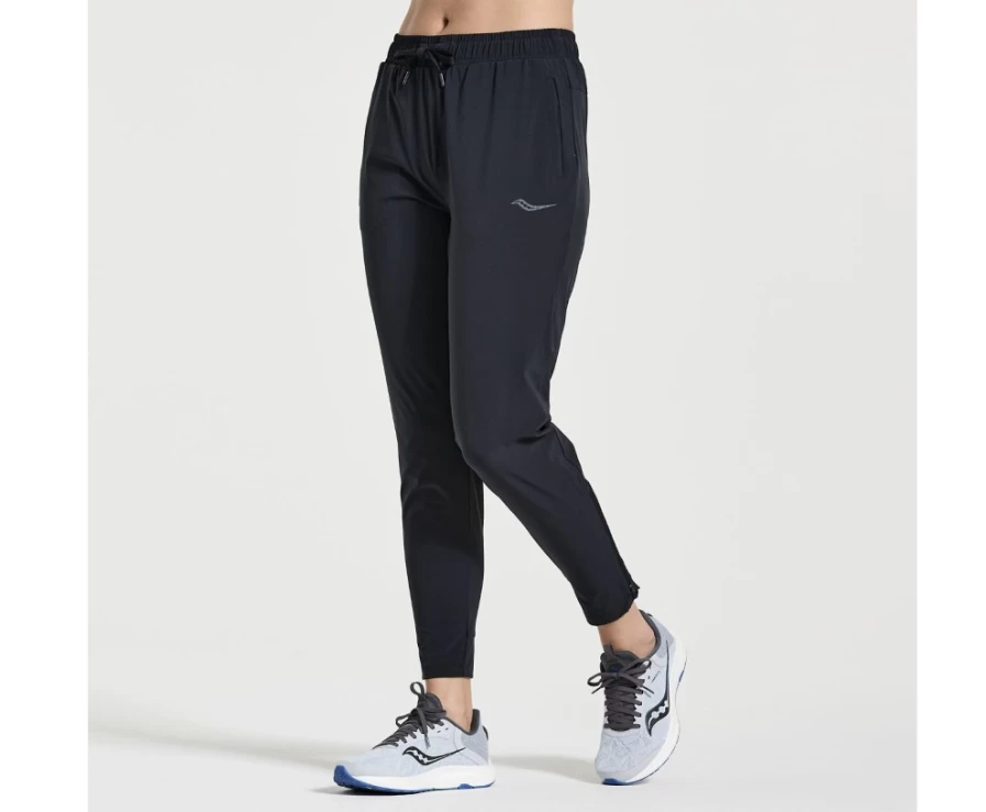 Saucony Women's Black Boston Woven Pant - Lightweight Comfort & Style