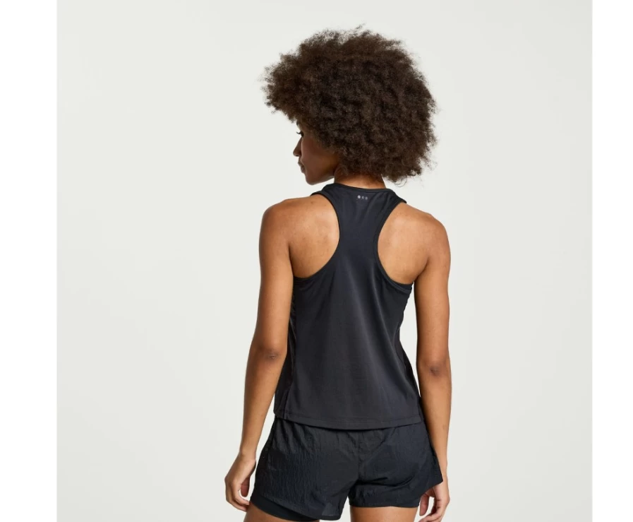 Saucony Women's Elevate Tank Top - Breathable Workout Top in Black for Running & Fitness