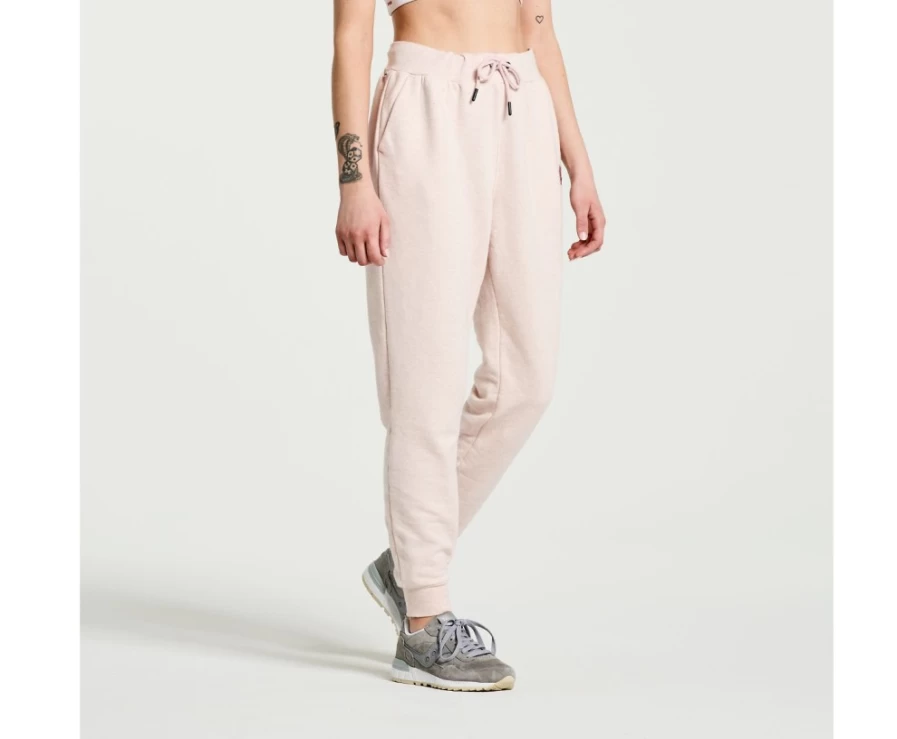 Saucony Women's Sepia Rose Heather Rested Sweatpants - Comfortable Casual Lounge Pants