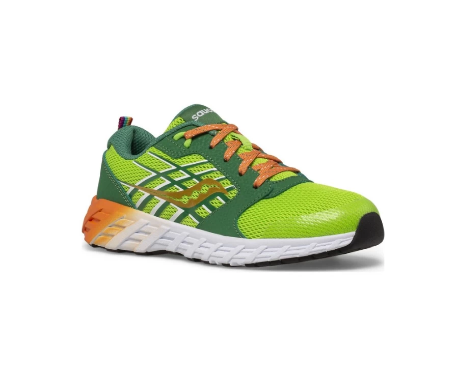 Saucony Kids' Green Wind 2.0 Lace-Up Running Sneakers for Big Kids