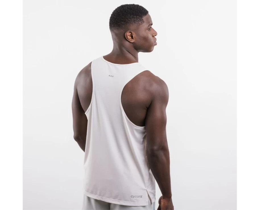 Men's Saucony X Cycora Running Singlet - Sand Color Performance Top
