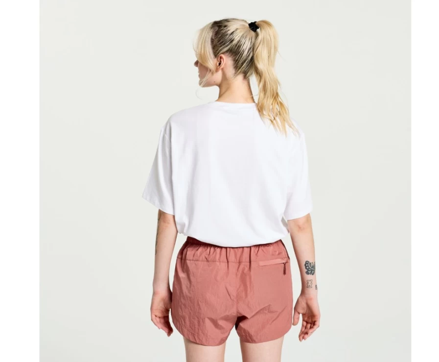 Saucony Women's White Unwind Crop Short Sleeve Top