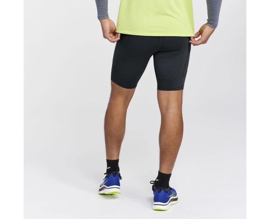 Saucony Men's Black Bell Lap Running Shorts