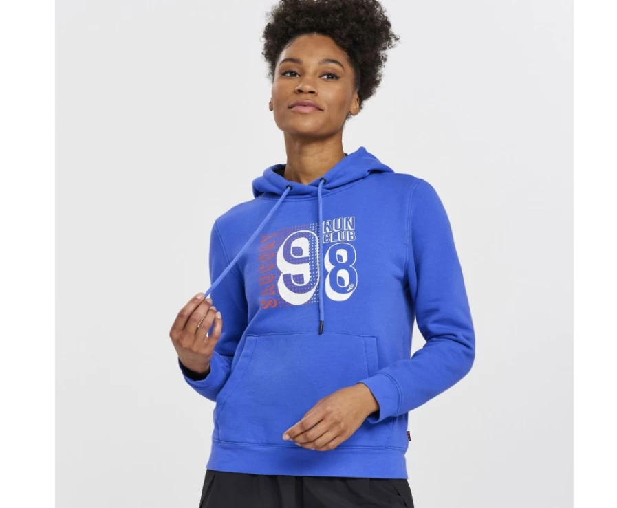 Saucony Women's Blue Raz Rested Hoodie - Lightweight Comfort Pullover for Active Lifestyles