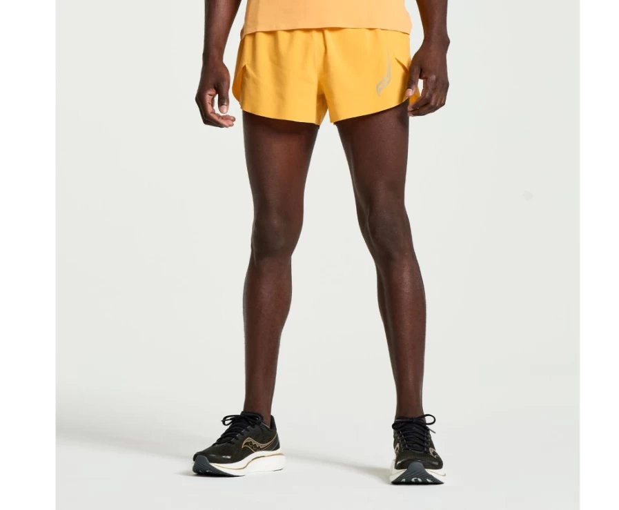 Saucony Men's Pinnacle 3" Shorts in Blazing Orange - Running Athletic Shorts for Men