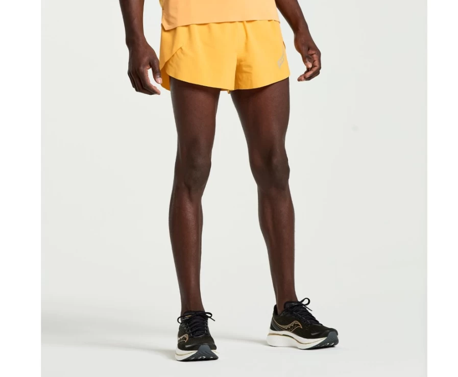 Saucony Men's Pinnacle 3" Shorts in Blazing Orange - Running Athletic Shorts for Men
