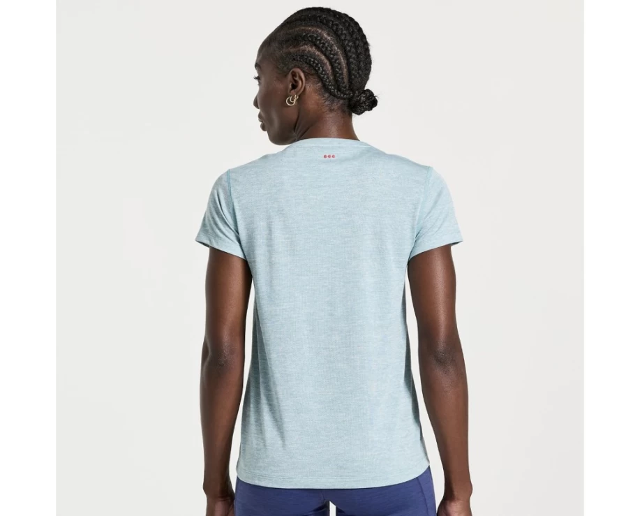 Saucony Women's Rainfall Heather Short Sleeve Stopwatch Running Top