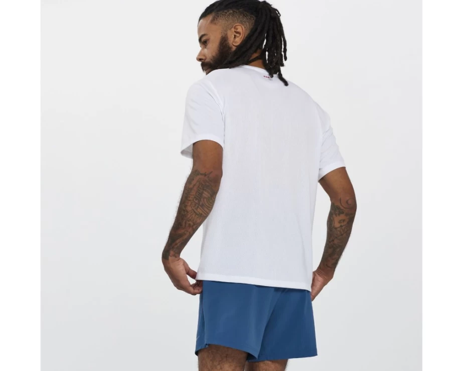Saucony Men's White Performance Short Sleeve Running Shirt