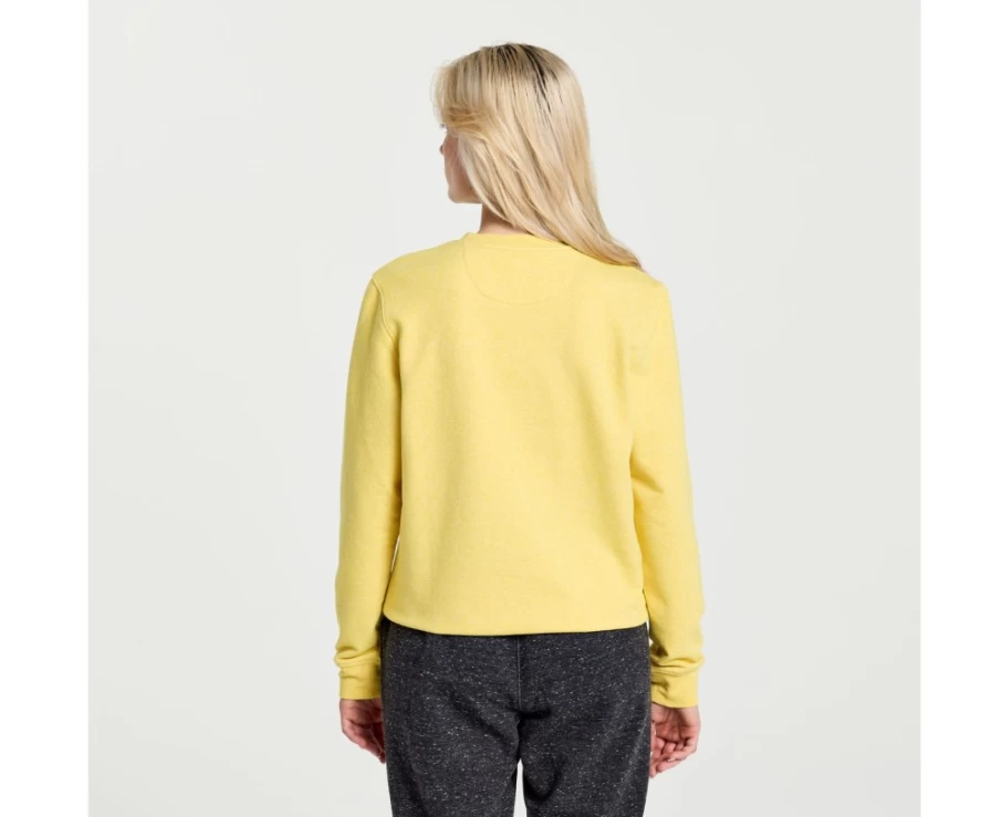 Saucony Women's Rested Crewneck Sweatshirt - Sulphur Heather Graphic Pullover