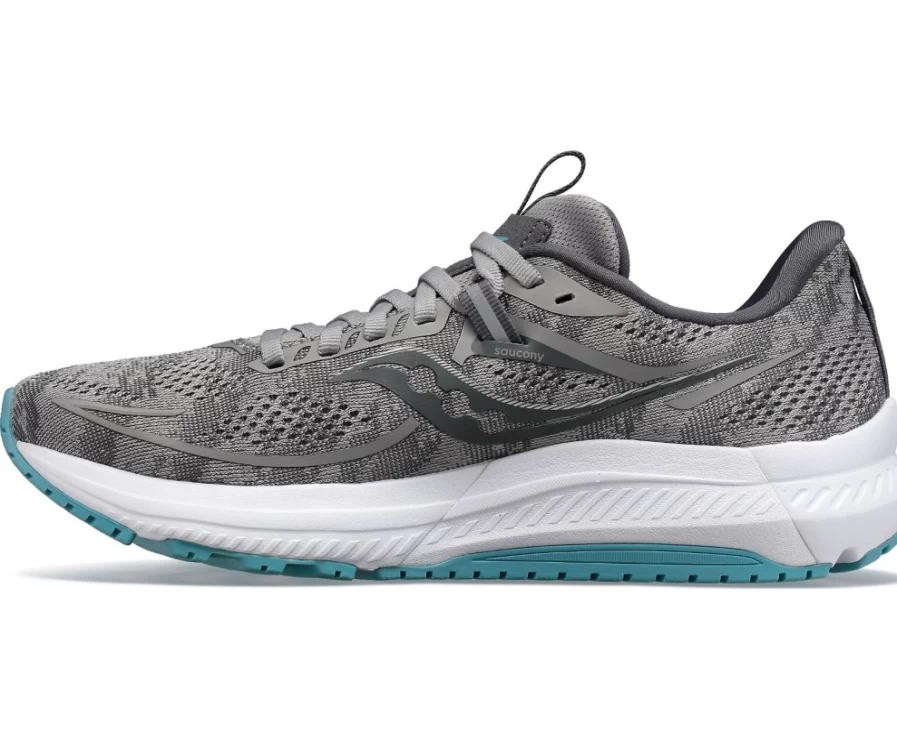 Saucony Women's Omni 21 Wide Running Shoes in Alloy - Stability & Cushion for Women