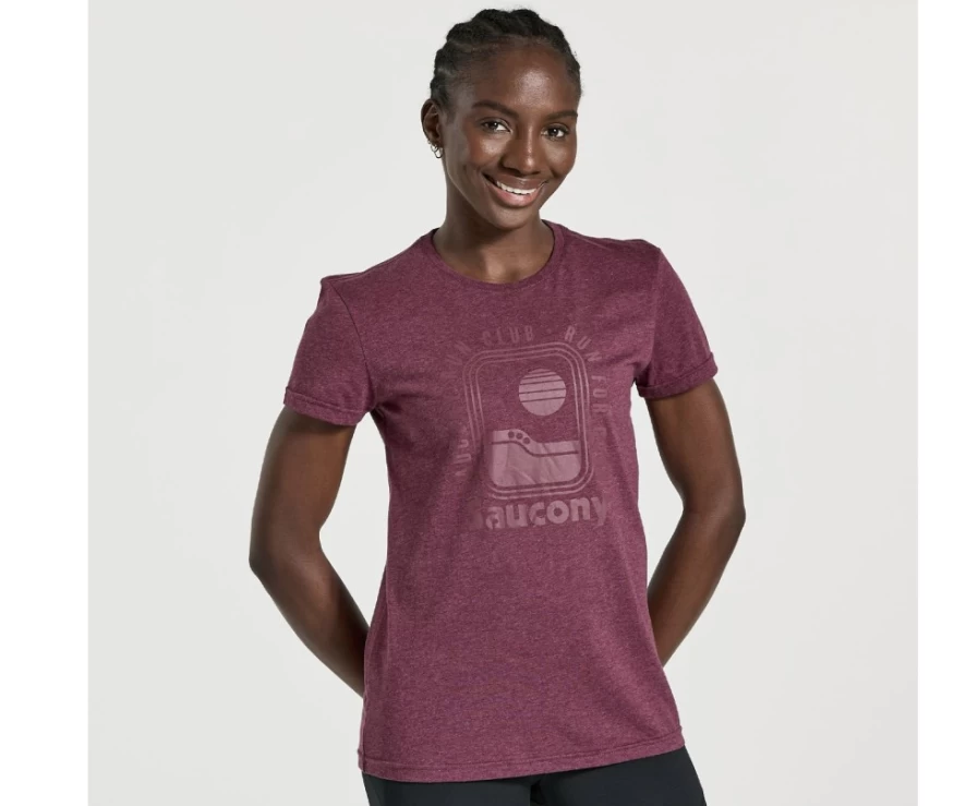 Saucony Women's Stone Heather Rested T-Shirt - Comfortable Casual Tee for Women