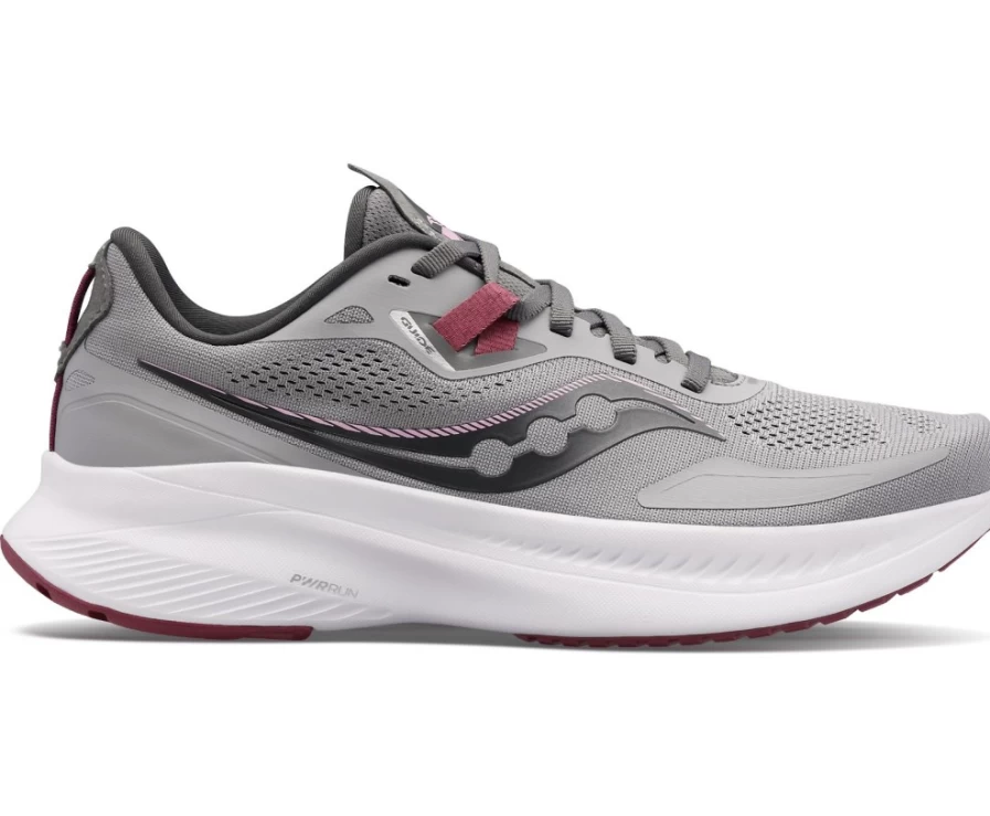 Saucony Women's Guide 15 Wide Running Shoes in Alloy - Comfort & Support for Women