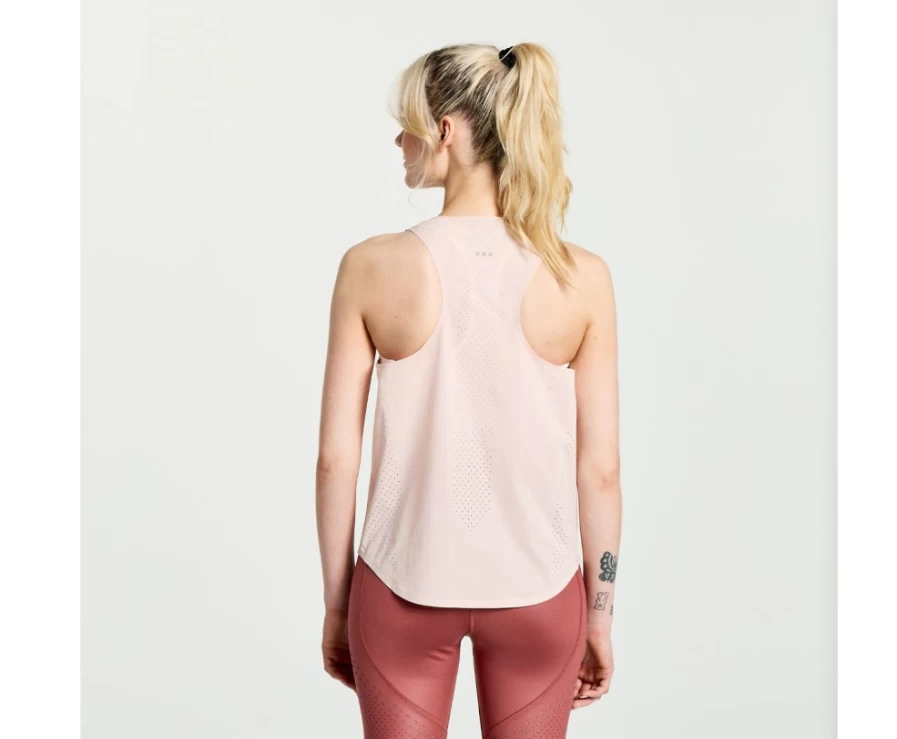 Saucony Women's Pinnacle Tank Top - Sepia Rose Athletic Running Shirt