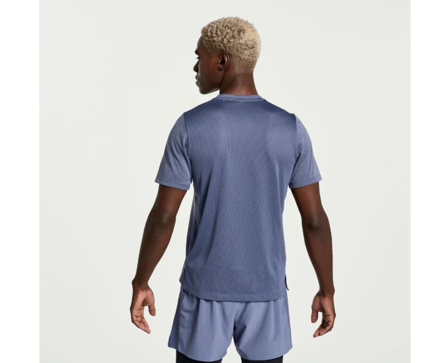 Saucony Men's Elevate Short Sleeve T-Shirt in Horizon Heather - Lightweight Performance Top
